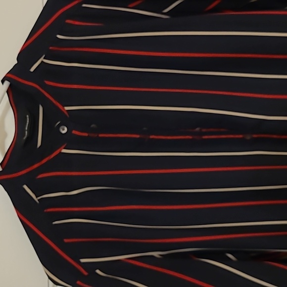 Club Monaco, sz 12 l, Navy dress with red and cream stripes - Picture 3 of 4